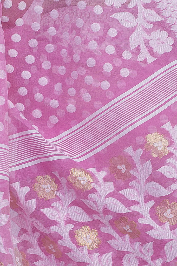 Pink Pure Cotton Boll_Jamdani Jamdani Saree (814)